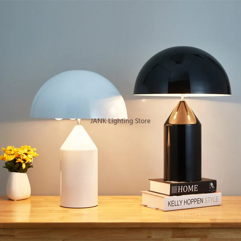 Nordic Italy Atollo Table Lamp for Bedroom Bedside Designer Model Room Luxury Metal Mushroom Classic desk light Decoration