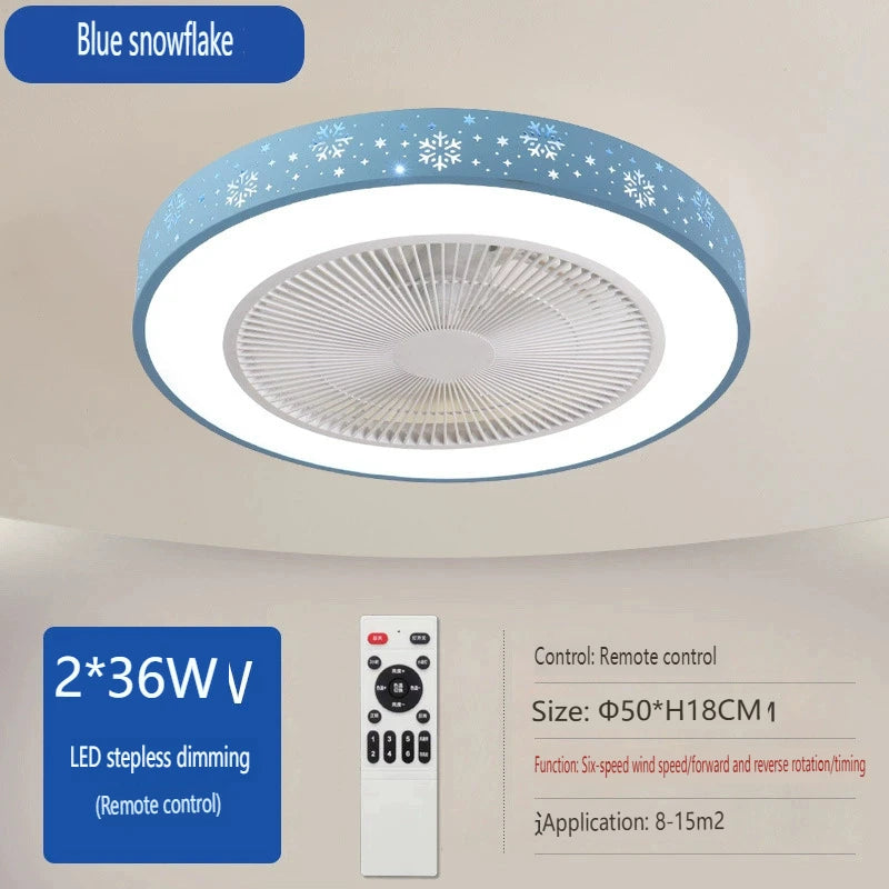 Modern ceiling fan lights for bedrooms, living rooms, dining rooms, invisible ceiling fans, Nordic minimalist and silent 110V 220V