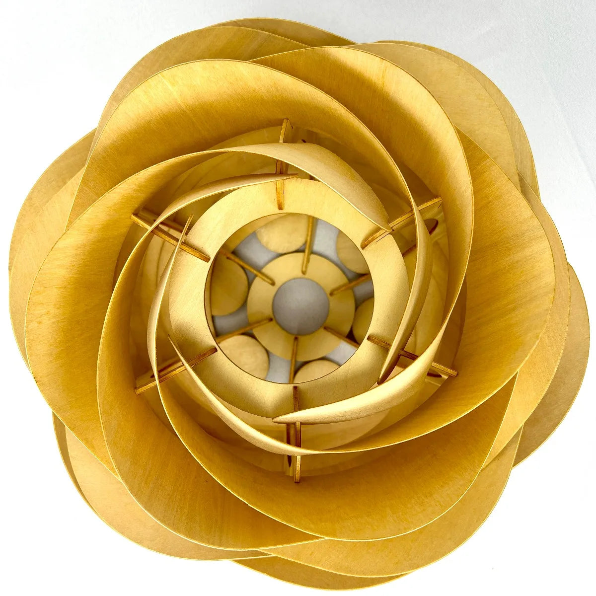 Modern Wood Petal Pendant Lamp, E27 Wooden Rose Chandelier for Kitchen Island Bedroom Living Room Ceiling Light Fixture