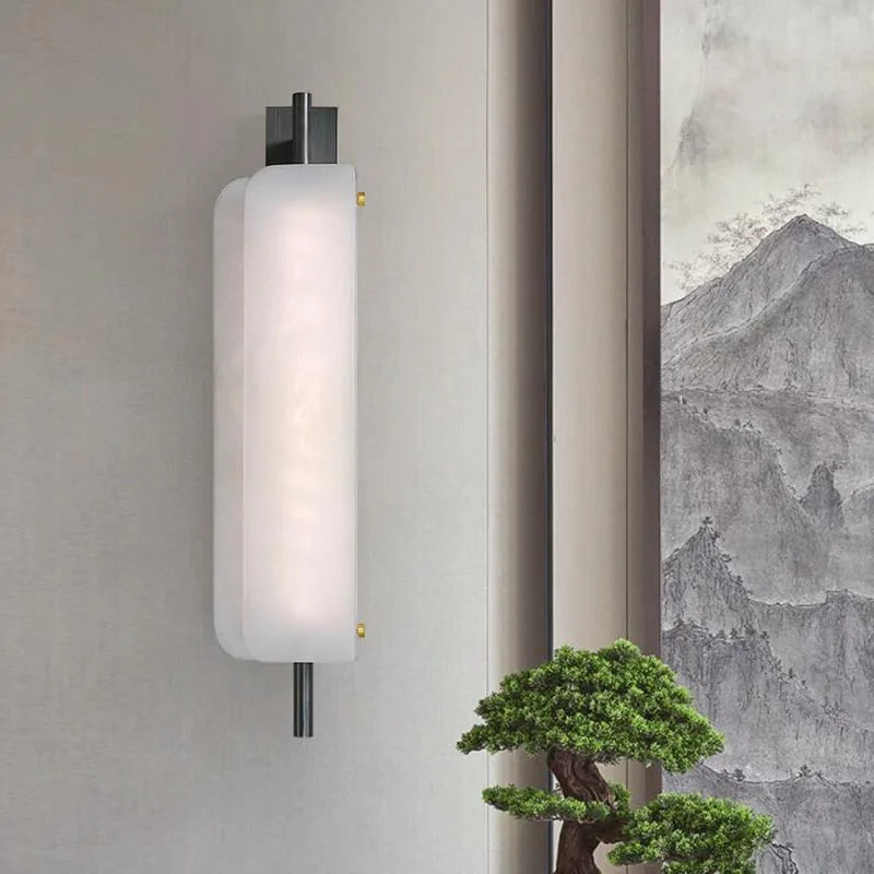 Nordic Marble Chandelier Modern White Stone Chandelier For Villa Living Room Bedroom Restaurant Decors LED Marble Pendant Lamp