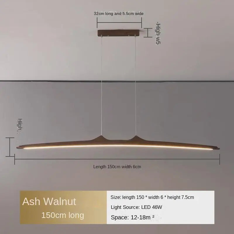 Walnut Restaurant Pendant light minimalist dining table vintage lighting fixtures living room bar counter LED long Chandelier