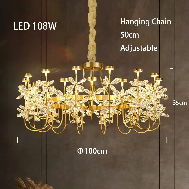 Luxury Crystal Butterfly Chandeliers 2024 New Modern LED Dimmable Lustres Pendant Lamps Home Decor Suspension Luminaire Lampen