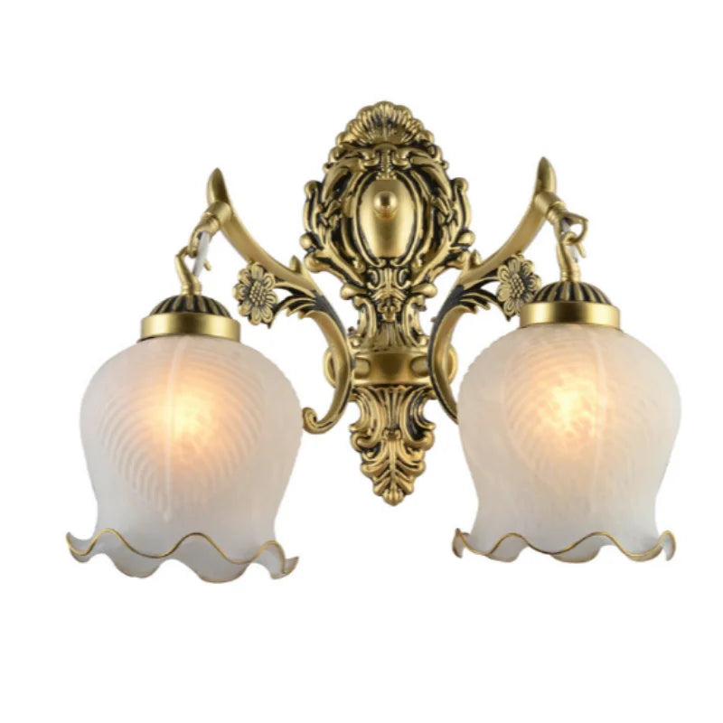 European Petal Wall Lamp Bedside Gold Single-Head TV Background Wall Lamp Bedroom Room Living Room Corridor Stair Light MJ1207