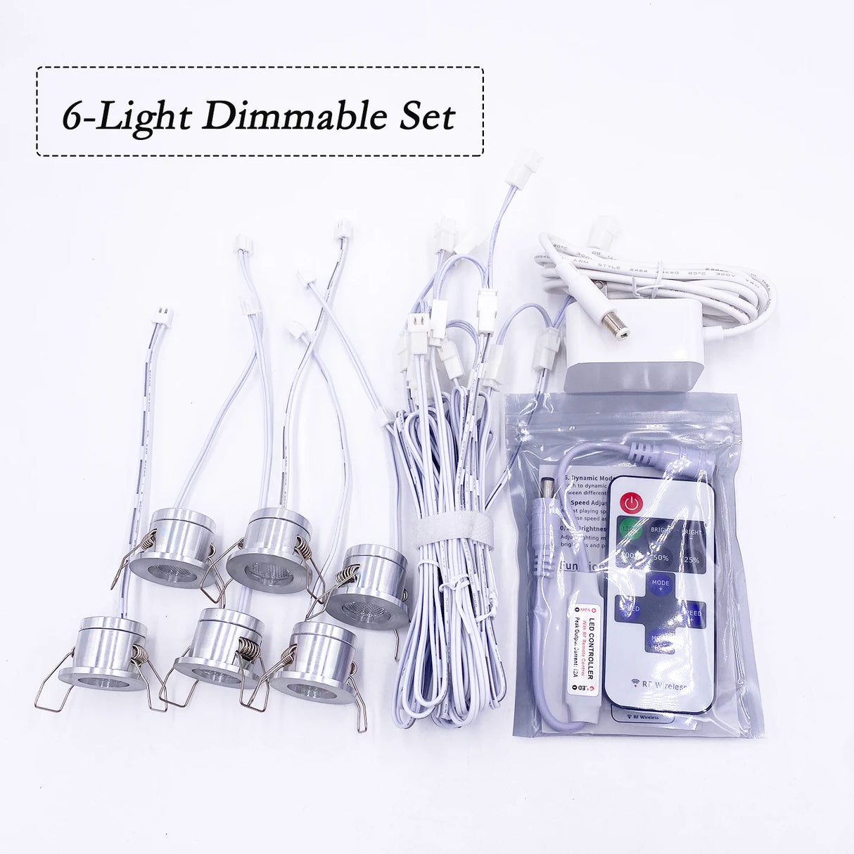 1W 12V Embedded Mini LED Downlight Kit with 100-240V Transformer - Glare-Free Dimmable Spotlight (28mm Cutout) for Indoor Decor