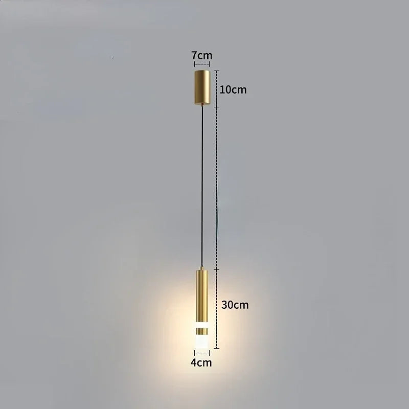 Modern Led Long Pendant Light for Bedroom Bedside Living Room Hanging Lamps Reading Lighting Double Spotlight Decor Chandelier