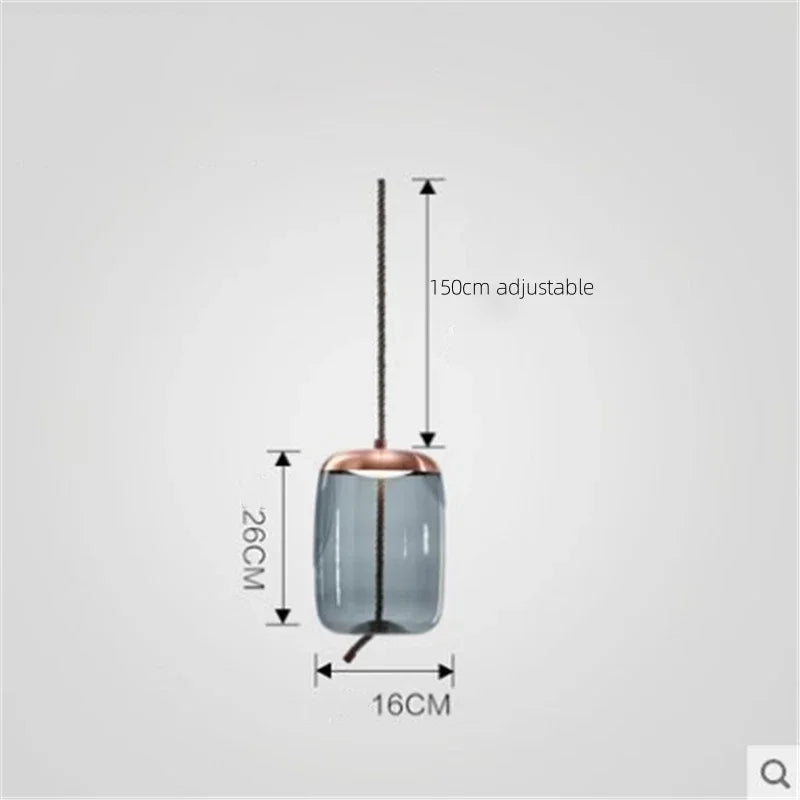 Modern Minimalist Glass LED Chandelier - Creative Pendant for Living & Kitchen