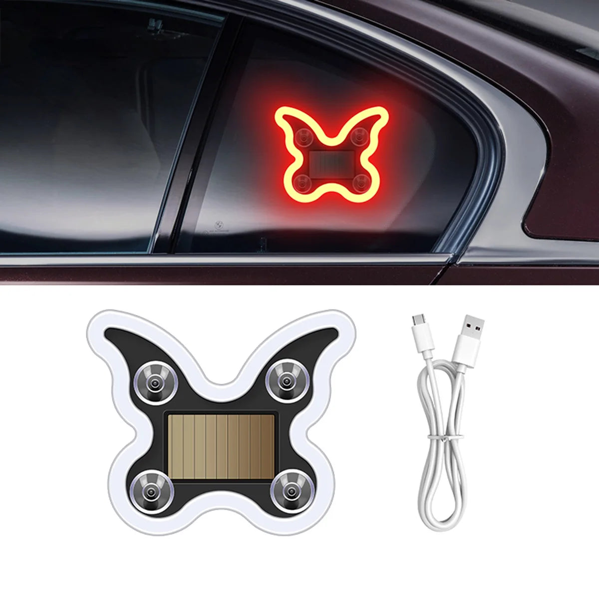 Universal Solar Heart-Shaped RGB LED Car Atmosphere Light - Dynamic Gradient Interior Ambient Decoration Lamp & Vehicle Accessory