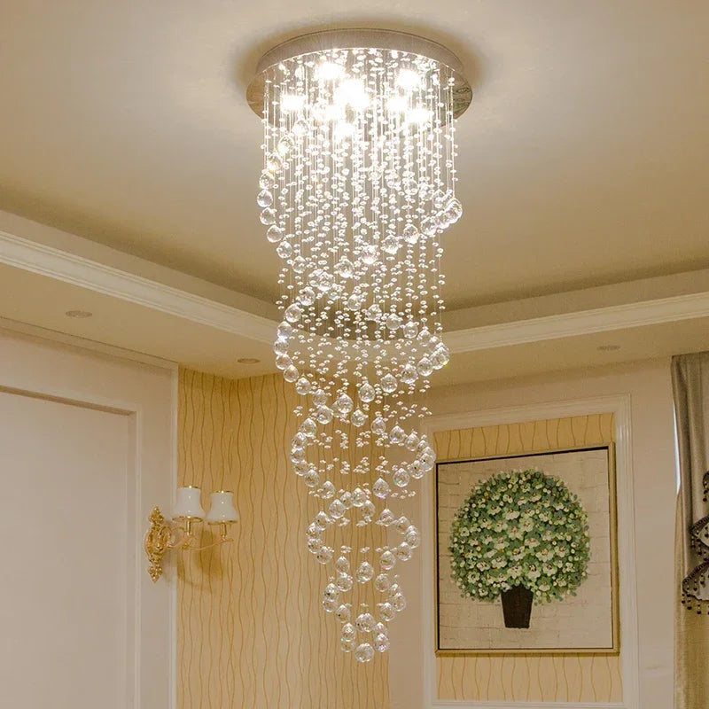 Crystal Led Hanging Lamp Modern Led Chandeliers Light Fixture Vanity Bedroom for Staircase Stair Luxury Hotel Pendant Lights