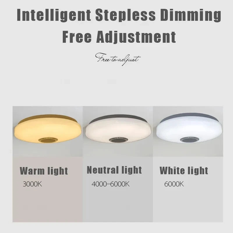 52W RGB Ceiling Lamps Music Player Bluetooth Remote APP Control Light Dimmable 220V for Bedroom Indoor Decoration Lustre