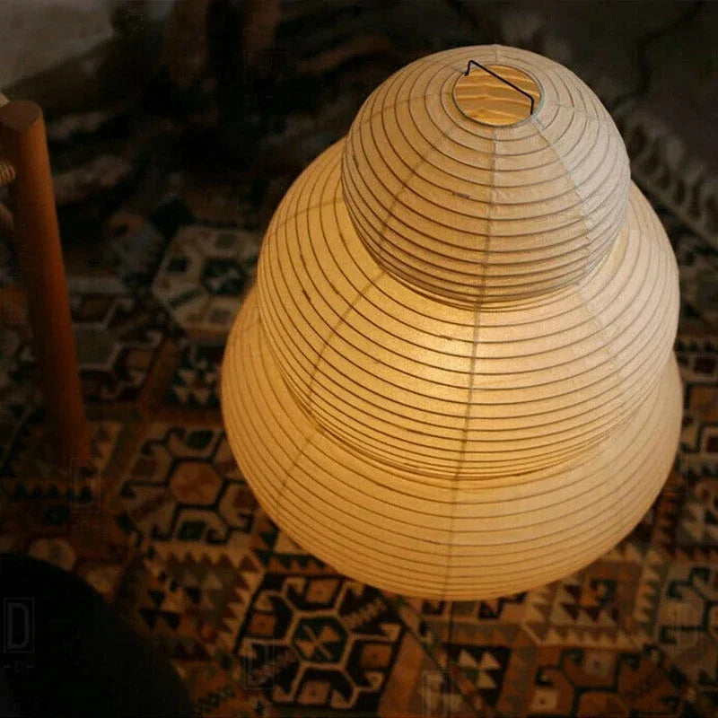 Japanese Design Akari Noguchi Table Lamp - White Rice Paper Desk Light