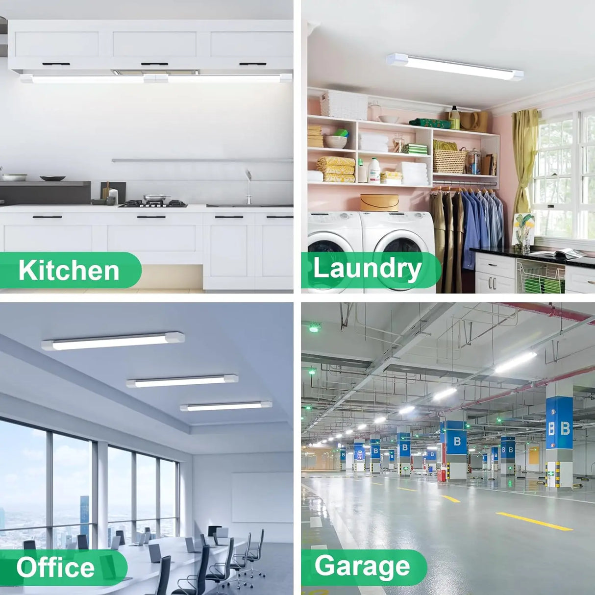 Plug In Ceiling Light 4Ft Linkable 36W 5000K Led Shop Lights For Workshop Garage, Plug In Light With No/Off Switch, 4500Lm Tube