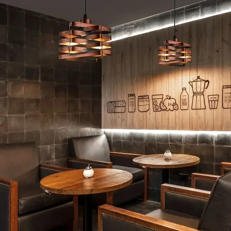 Vintage Industrial Style Lamp Bedside Chandelier American Retro Living Room Bedroom Chandelier Wrought Iron Lamp