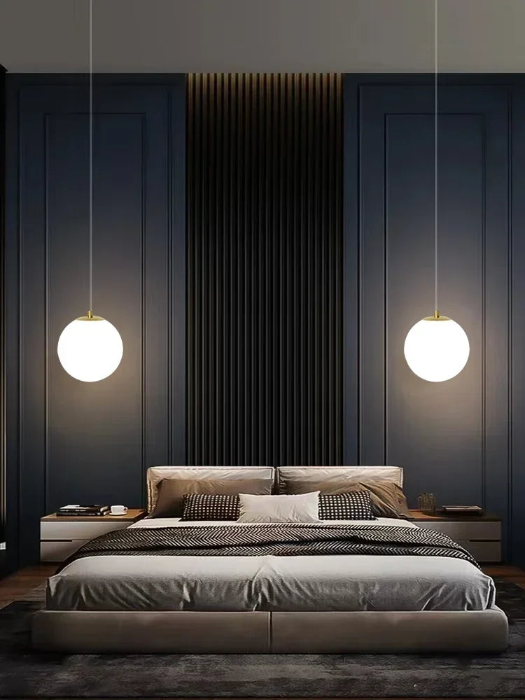 Modern Glass Chandeliers Lighting for Dining Room Bedroom Home Restaurant Bar Decor Hanging Bedside Lamp LED Pendant Lamps