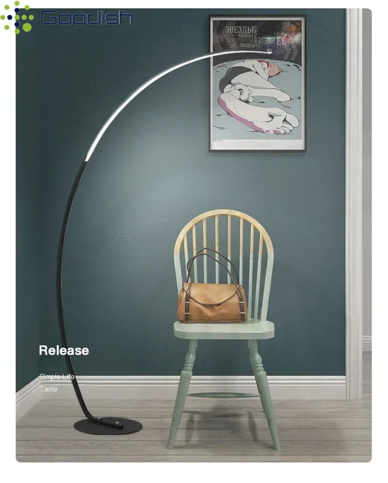 Modern Nordic LED Floor Lamp | Minimalist Fishing Light for Study & Living Room