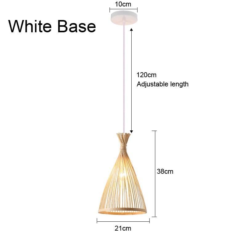 Bamboo Pendant Lamp Hand Knitted Chinese Style Weaving Hanging Lamps 18/19/30cm Restaurant Home Decor Lighting Fixtures