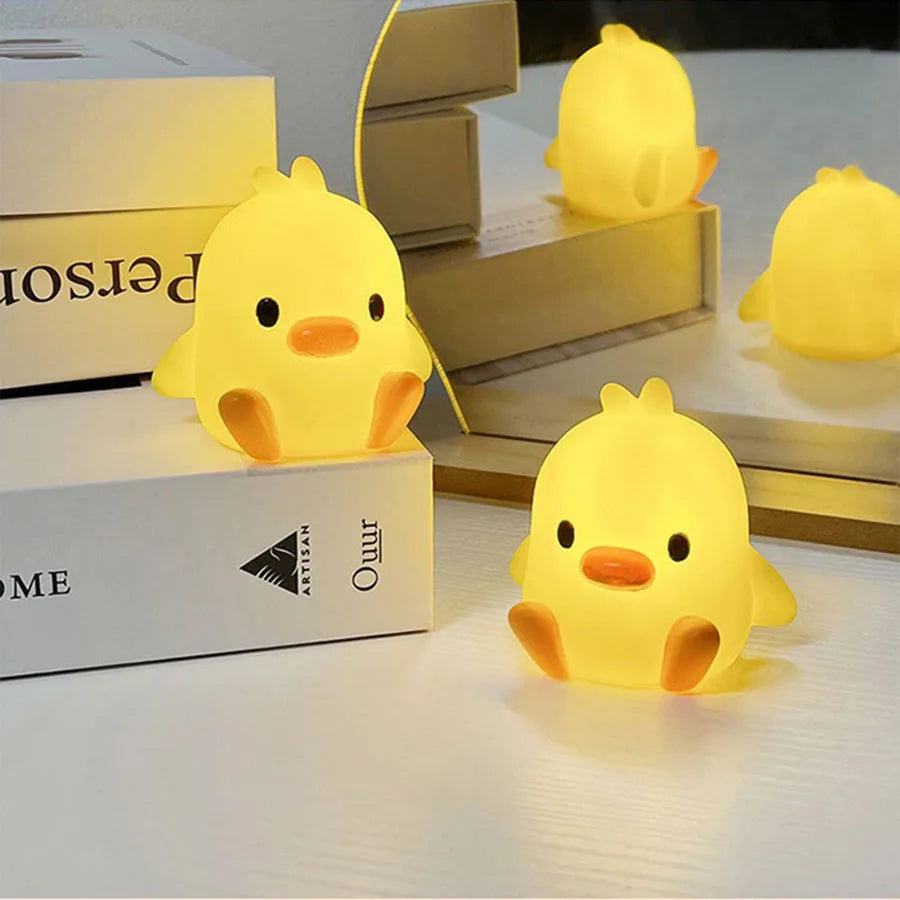 Duck Night Light Bedroom Decoration Cute Cartoon Animal Night Light Christmas Gifts For Kids Room Bedside Sleeping Lamp