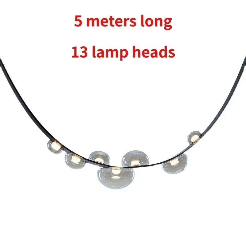 Nordic Minimalist Pendant Lamp Leather Glass Led Lights Modern Living Room Home Decoration Dining Villa Hanging Chandelier