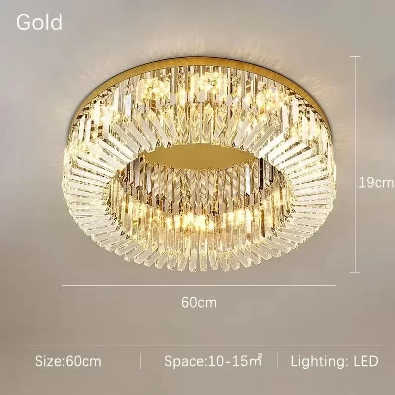 Luxury Crystal Bedroom LED Ceiling Lamp Simple Nordic Restaurant Living Room Kitchen Hotel Chandelier Modern Home Decor Lighting