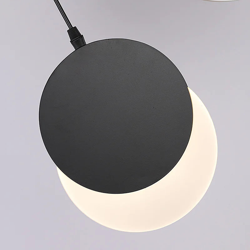 Modern LED Pendant Light Round Simple Restaurant Bar Moon Creative Hanging Fixture Bedroom Bedside Nordic Decor Art Small Lamp