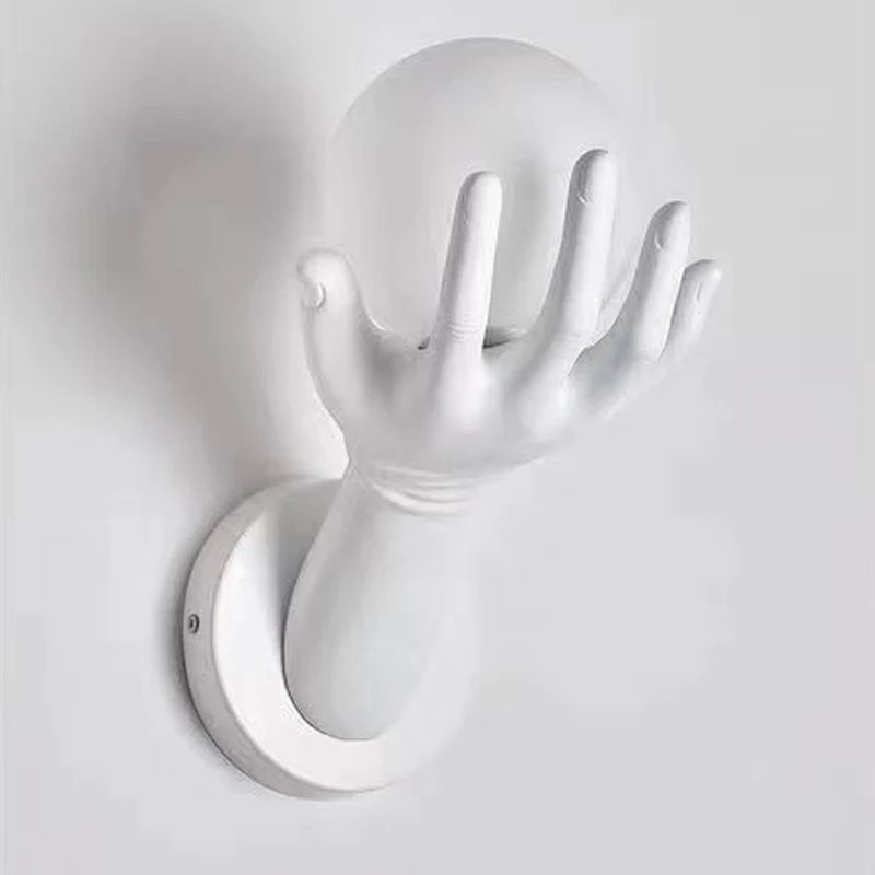 Nordic Resin Wall Lamps Creative Art Hand Sconces Lights for Home Decor Bedroom Corridor Balcony LED Lighting Fixture Luminaria