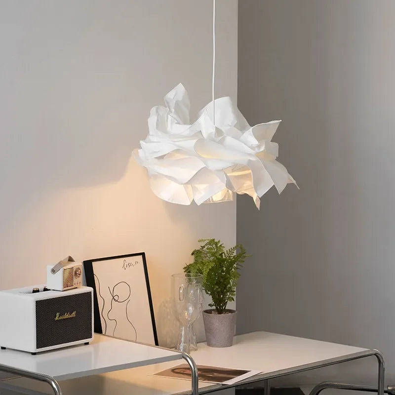 Modern Cloud Paper Pendant Light - White Floating Ceiling Chandelier Lamp Fixture for Living Room, Bedroom, Study, Hotel & Shop Decor