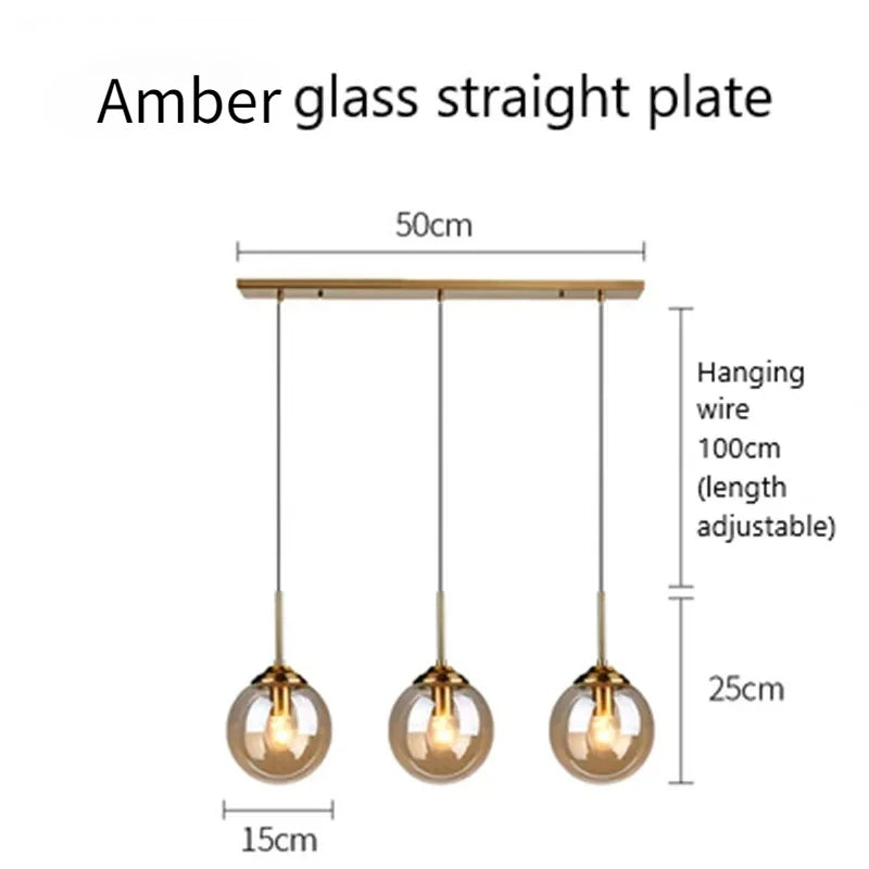 Nordic Modern LED Hanging Lamp Glass Pendant Lights for Kitchen Dining Room Bedroom Nordic Pendant Lamps Home Lighting Fixtures