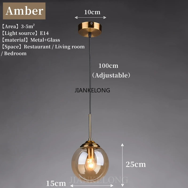 Modern Luxury Glass Chandelier - Nordic Metal LED Pendant Light