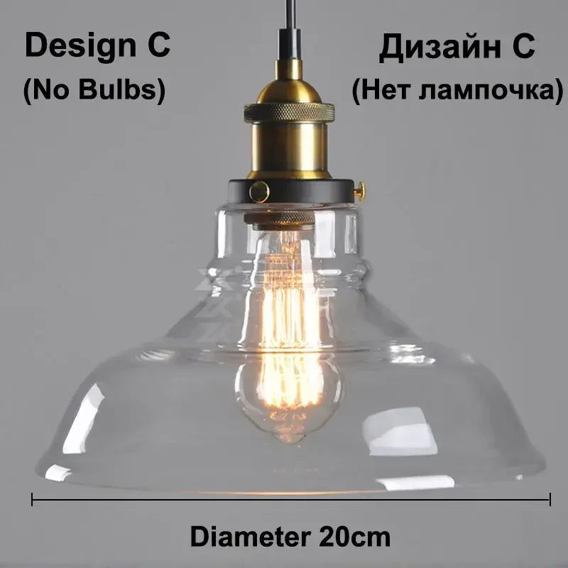 Clear Gray Amber Colour Vintage Pendant Lights Dining Glass Hanging Lamp Russia Loft Luminaire Modern Bedroom Light Fixture