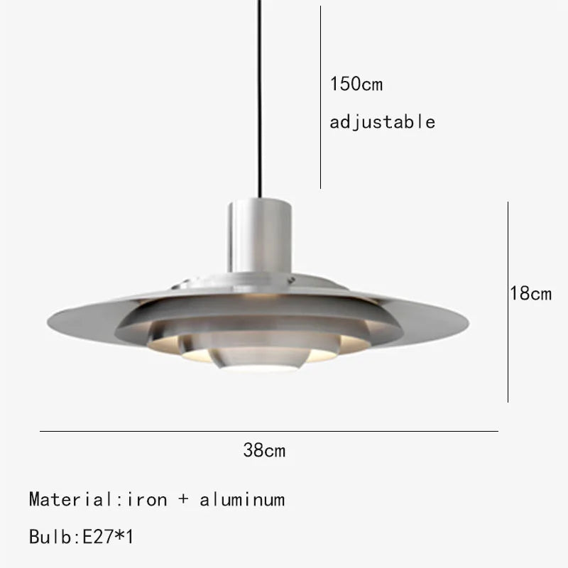 White Silver Aluminium E27 Pendant Lights Art Design For Dining Kitchen Bar Bedroom Cord Adjustable Hanglamp 110-220V