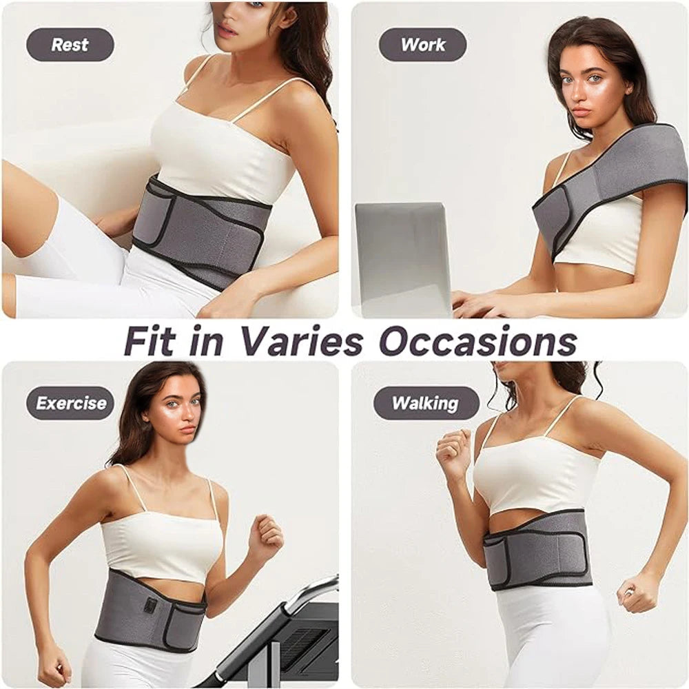 Red Light Therapy With Infrared LED Hot Compress Massage Belt Back Waist Therapy Belt To Relieve Pain Promote Blood Circulation