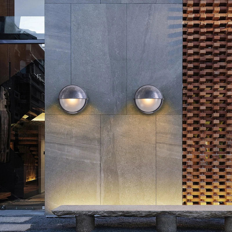 Outdoor Retro LED Wall Lamp E27 Industrial Vintage IP65 Waterproof Glass Ceiling Sconce Bathroom Garden Porch Wall Light Fixture