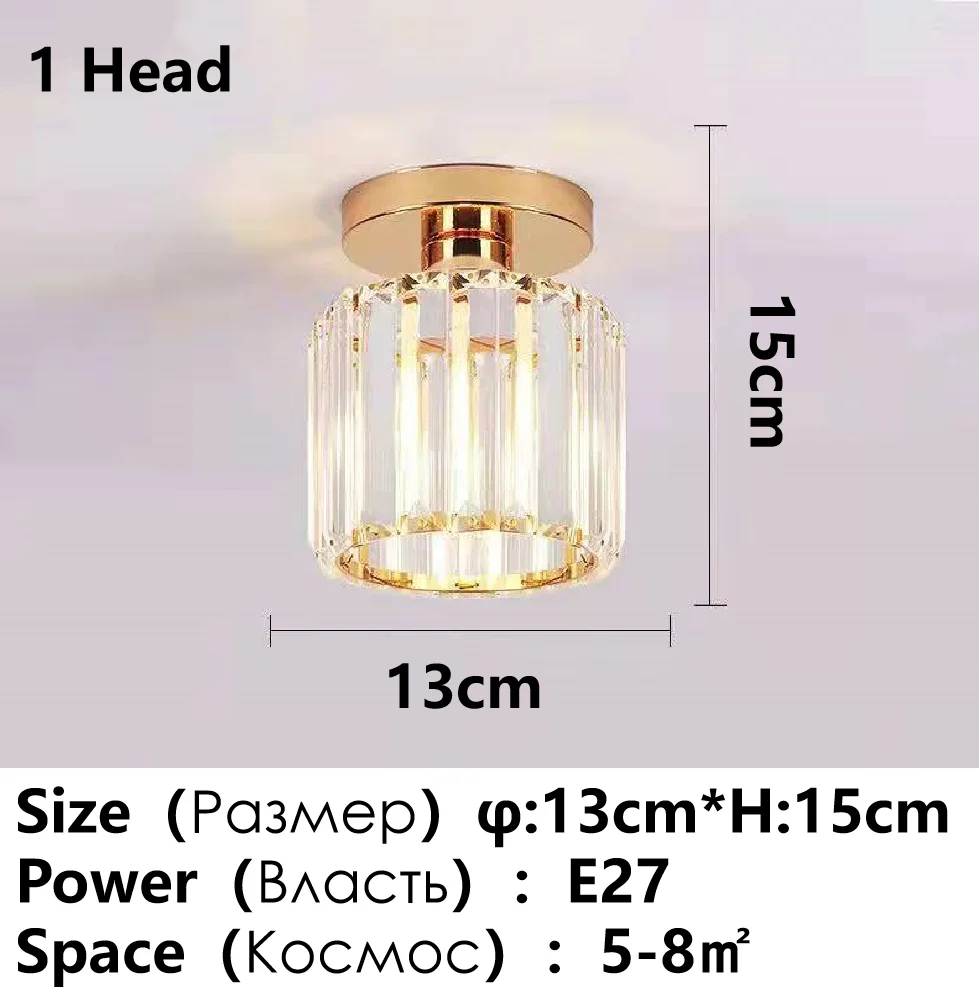 Modern Crystal Glass Ceiling Chandelier LED Pendant Lights Home Decorative for Living Room Bedroom Kitchen Dining Room Indoor