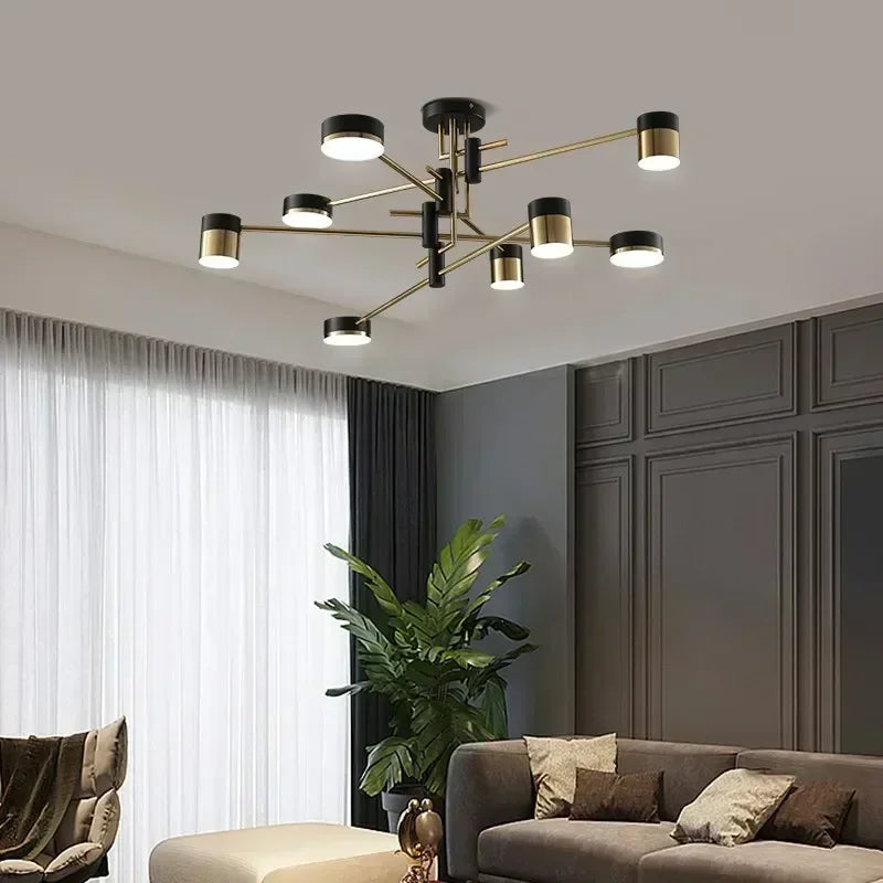 Modern Home Decoration Pendant Light Simple Fashionable Nordic Black Gold Led Lamp Living Room Dining Bedroom Salon Chandeliers