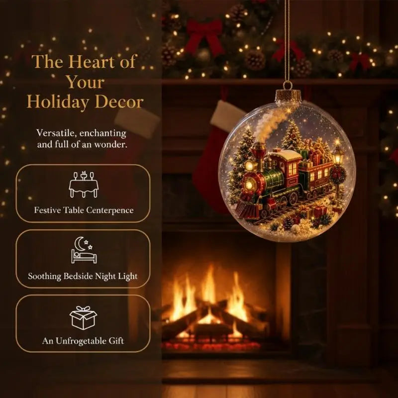 Glowing Christmas Story Ornament - Glowing Christmas Diorama Ornament, Light-Up Mini Scene With Warm LED Light, Light-Up Mini