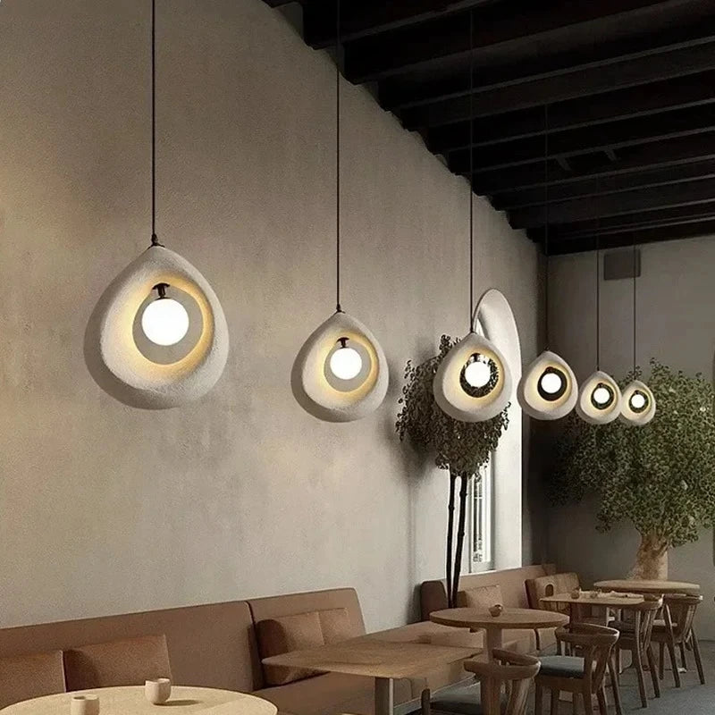 Japan Wabi-sabi Creative LED Ceiling Pendant Lights Resin Restaurant Kitchen Island Hanging Lamps Home Decor Factory Outlet Lamp