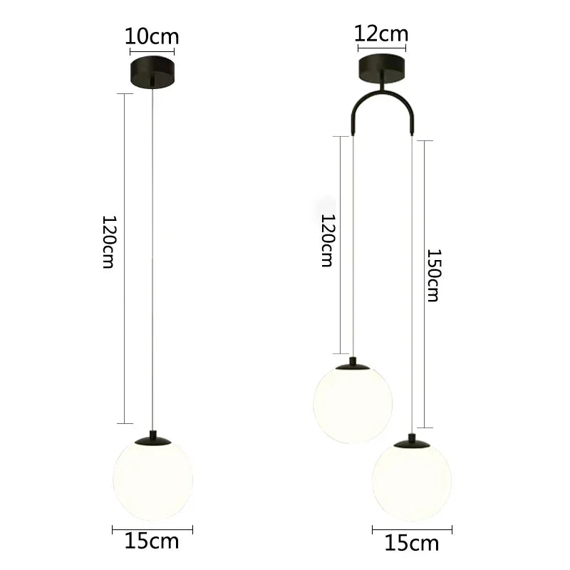 Modern Glass Chandeliers Lighting for Dining Room Bedroom Home Restaurant Bar Decor Hanging Bedside Lamp LED Pendant Lamps