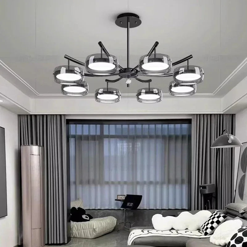 LED Italian minimalist restaurant pendant light, high-end glass dining table bar, desk lamp, modern island dining room lighting