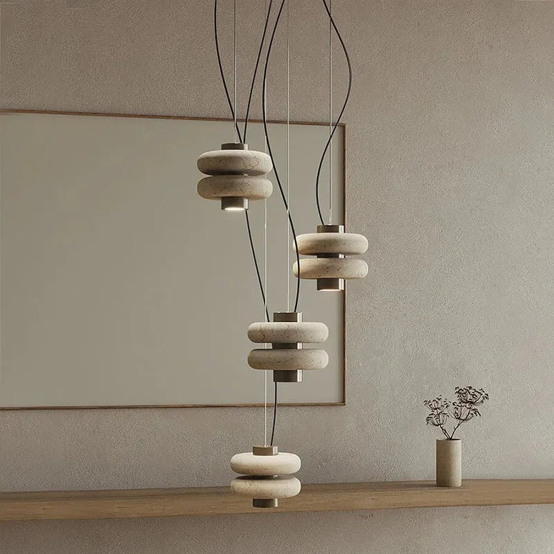 Duplex Minimalist Marble Pendant Lights High-end Light Luxury Restaurant Lighting Living Room Study Window Pendant Light