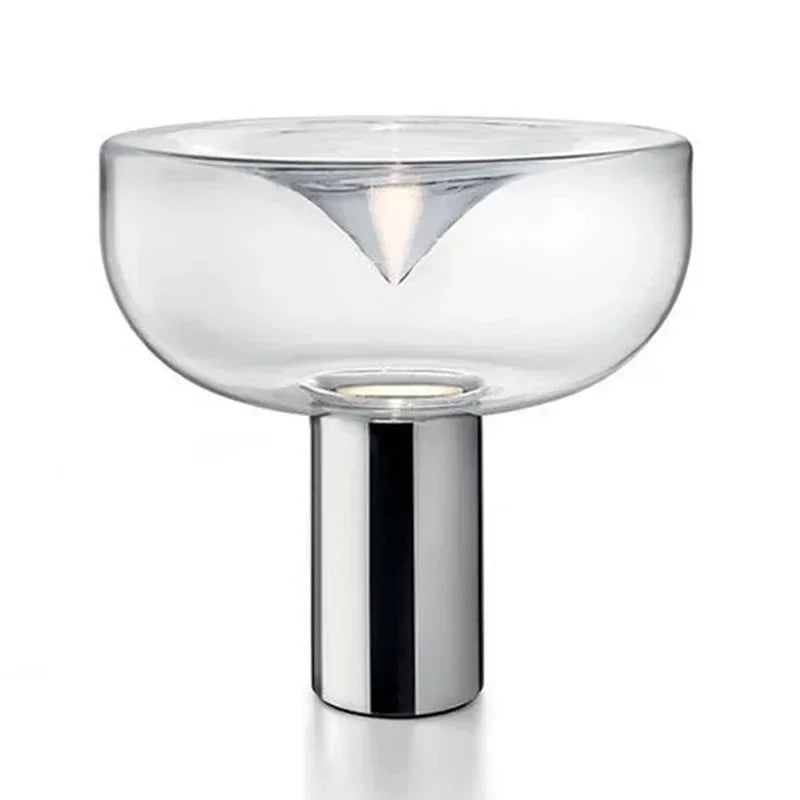 Nordic Design LED Desk Lamp Luxurious Transparent Glass Floor Lamp Creative Bedroom Desk Marble Room Decoration Lighting Fixture
