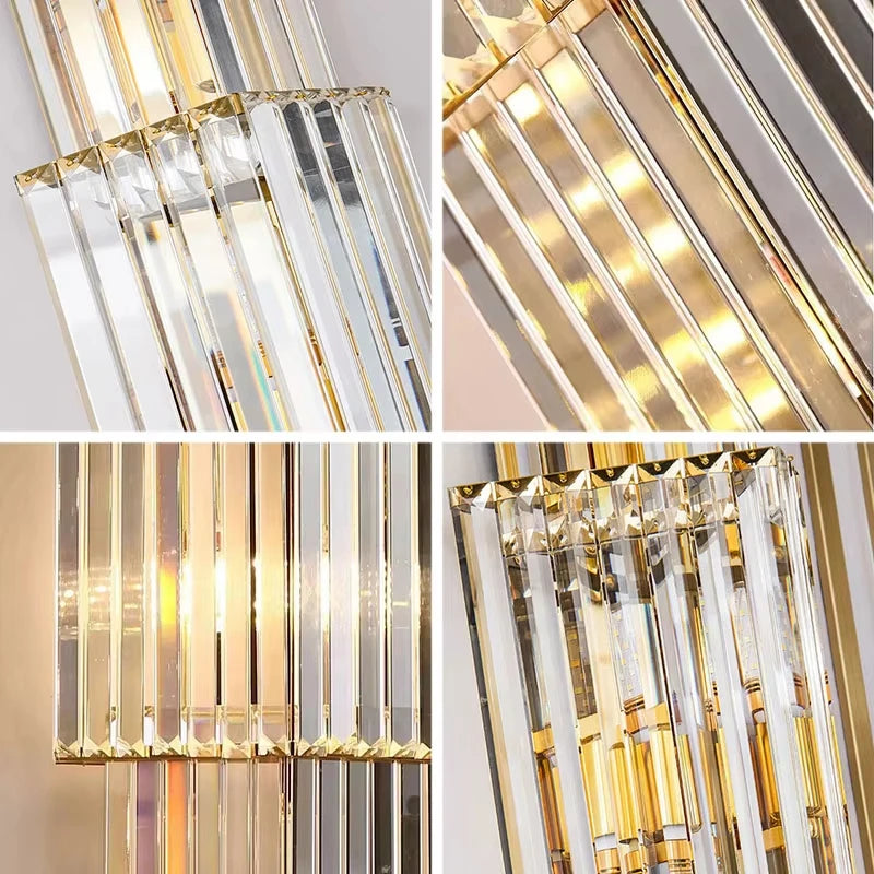 Luxury Crystal LED Wall Lamp - Sconce Light Fixture for Villa, Club, Banquet Hall, Living Room Background & Corridor
