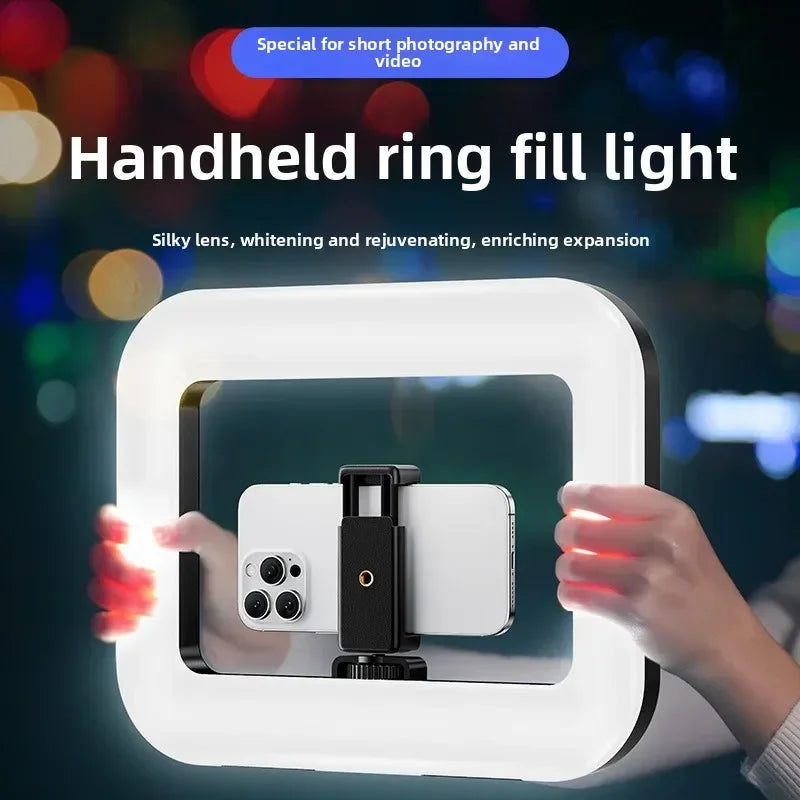 Portable Handheld Ring LED Light - Rabbit Cage Selfie Lighting for Phone Live Broadcast