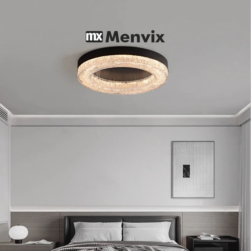 Italian Luxury LED Crystal Chandelier - Modern Flush Mount Ceiling Light