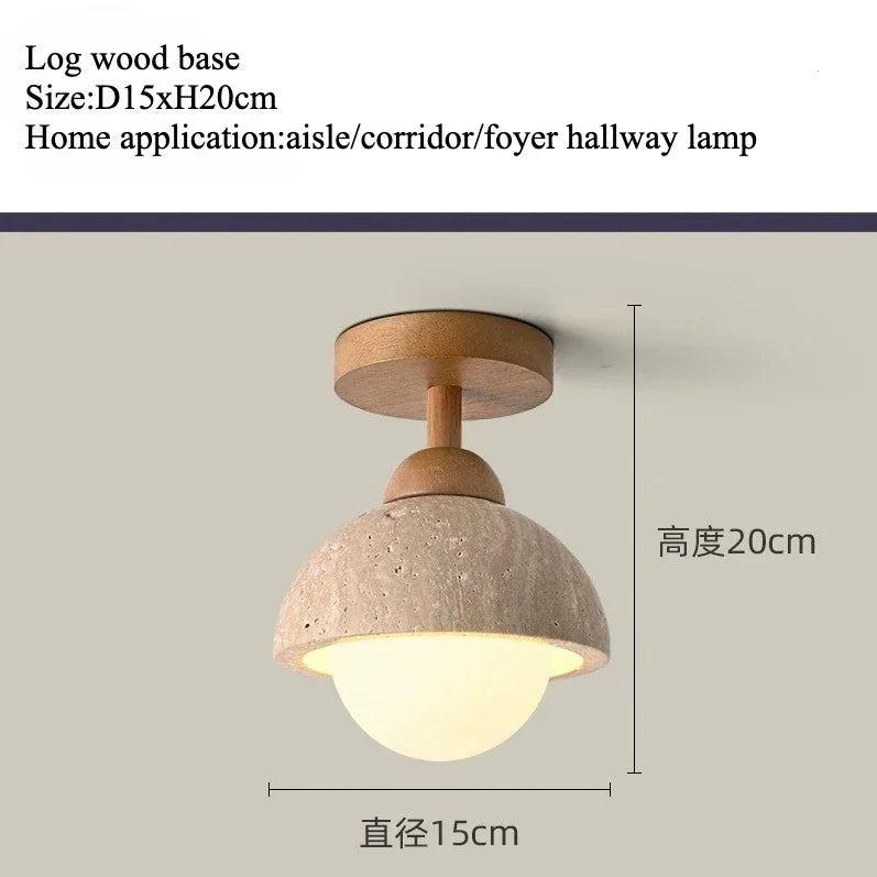 Travertine Stone LED Ceiling Lamp Aisle Corridor Light Fixture For Living Room Dining Room Bedroom Decor Chandelier Ceiling Lamp
