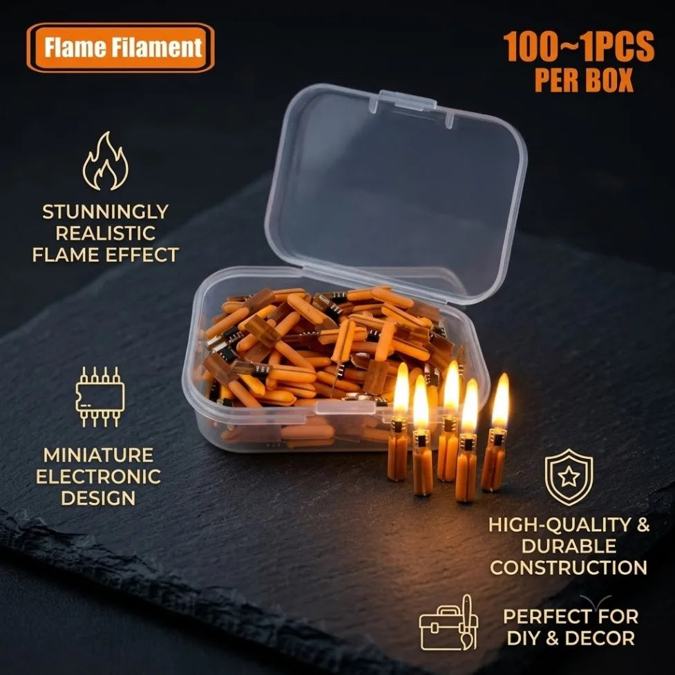 DC3V COB LED Flickering Flame Edison Filament Diodes (1–100 Pcs) - Flexible Vintage Candle Light Engine for DIY Bulbs & Party Decor