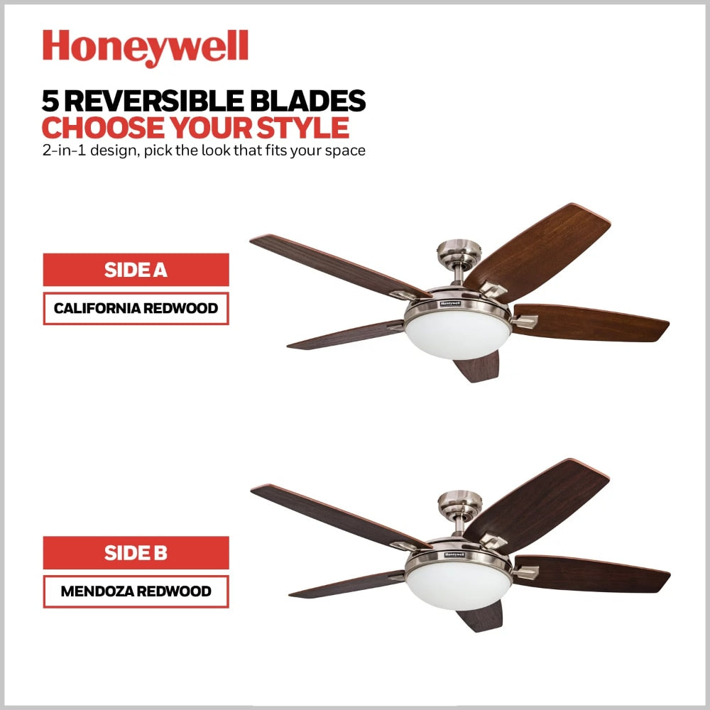 Brushed Nickel Ceiling Fans with Lights and Remote Control Room Decor Home Fan Ceiling Fan with Led Light