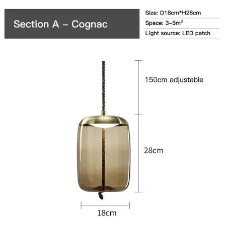 Modern Hemp Rope Glass Pendant Light Luminaire Rope Hanging Lamp Designer Cafe Bar Fixtures Drop Ship Knot Home Decor Chandelier
