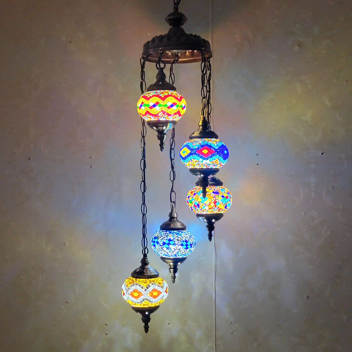 Turkish style mosaic Chandelier Glass Lantern Art Pendant Lamps Living room hotel hall restaurant dining room Hanging lights