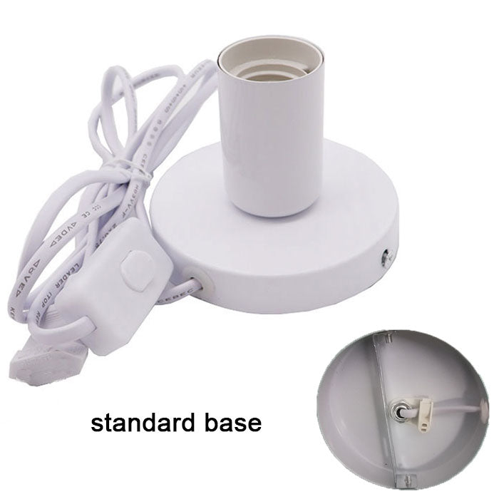 Anti-Slip Metal Desktop Lamp Base 180cm Cord E27 E26 Base Holder with on/off Switch, EU AU BS US Plug Screw Base for Table Lamp