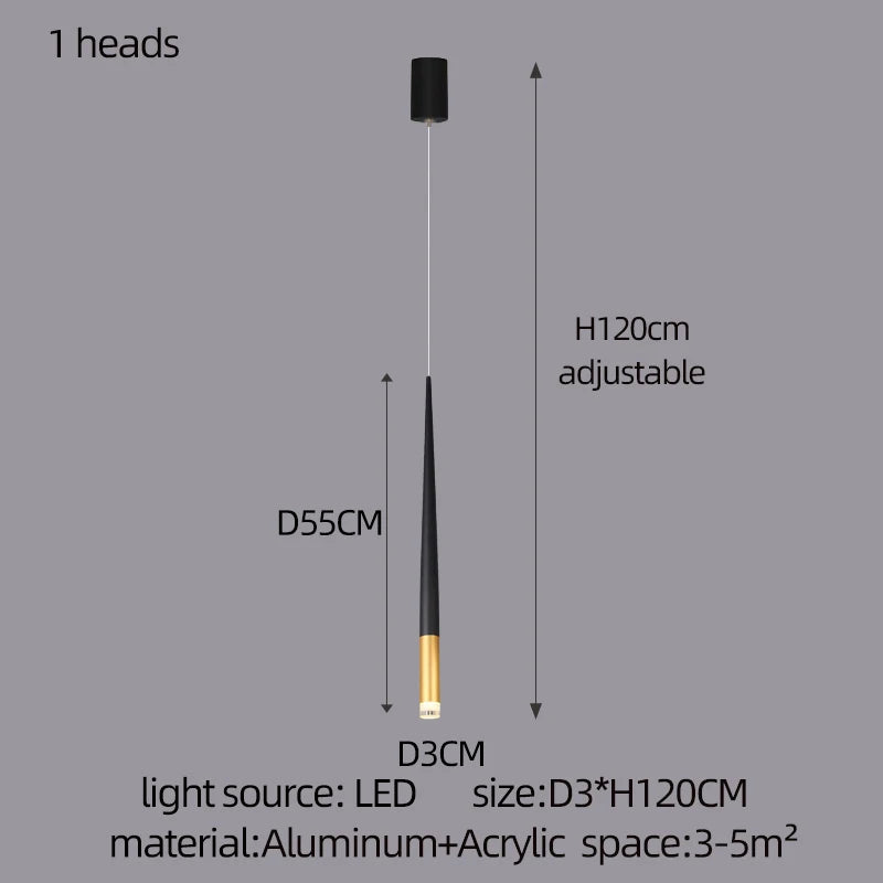 New Luxury Chandelier Nordic Conical Light Modern Living Room Duplex Attic Long Pendant Light Villa Staircase LED Pendant Light