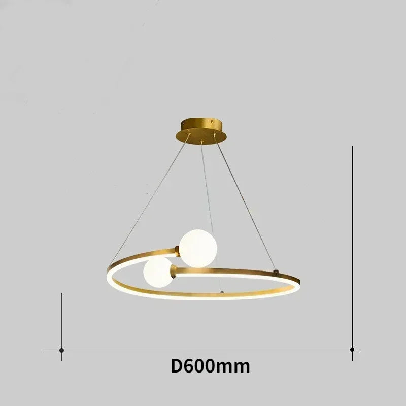 Nordic Minimalist Ring Pendant Lamp Dimmable for Table Dining Room Kitchen Island Bedroom Chandelier Lustre Lighting Fixture